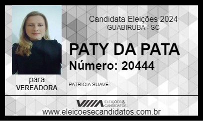 Candidato PATY DA PATA 2024 - GUABIRUBA - Eleições