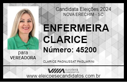 Candidato ENFERMEIRA CLARICE 2024 - NOVA ERECHIM - Eleições