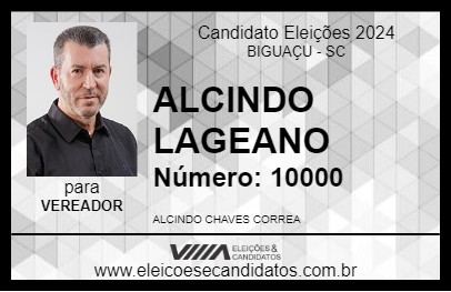 Candidato ALCINDO LAGEANO 2024 - BIGUAÇU - Eleições