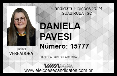 Candidato DANIELA PAVESI 2024 - GUABIRUBA - Eleições