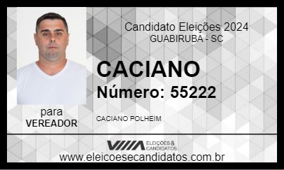 Candidato CACIANO 2024 - GUABIRUBA - Eleições