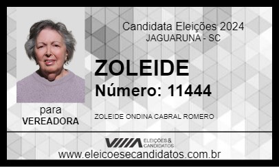 Candidato ZOLEIDE 2024 - JAGUARUNA - Eleições