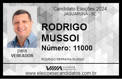 Candidato RODRIGO MUSSOI 2024 - JAGUARUNA - Eleições