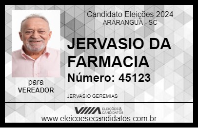 Candidato JERVASIO DA FARMACIA 2024 - ARARANGUÁ - Eleições