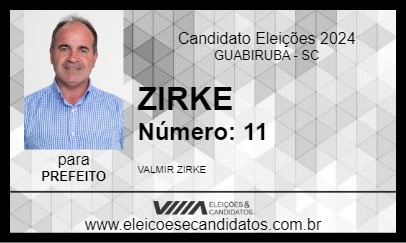 Candidato ZIRKE 2024 - GUABIRUBA - Eleições