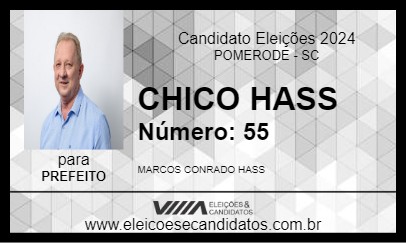 Candidato CHICO HASS 2024 - POMERODE - Eleições