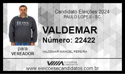 Candidato VALDEMAR 2024 - PAULO LOPES - Eleições