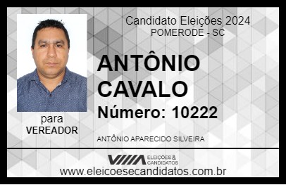 Candidato ANTÔNIO CAVALO 2024 - POMERODE - Eleições