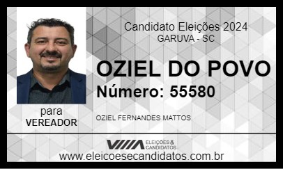 Candidato OZIEL DO POVO 2024 - GARUVA - Eleições