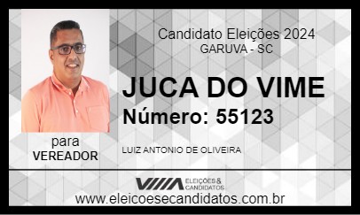 Candidato JUCA DO VIME 2024 - GARUVA - Eleições