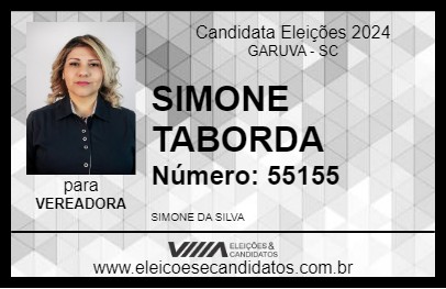 Candidato SIMONE TABORDA 2024 - GARUVA - Eleições