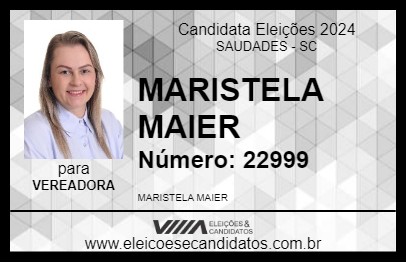 Candidato MARISTELA MAIER 2024 - SAUDADES - Eleições