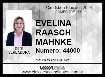 Candidato EVELINA RAASCH MAHNKE 2024 - POMERODE - Eleições