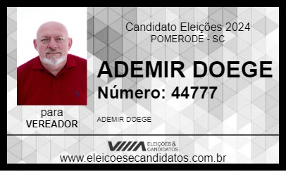 Candidato ADEMIR DOEGE 2024 - POMERODE - Eleições