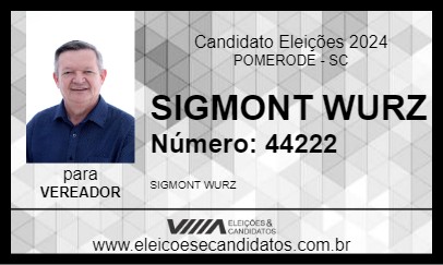 Candidato SIGMONT WURZ 2024 - POMERODE - Eleições