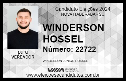 Candidato WINDERSON HOSSEL 2024 - NOVA ITABERABA - Eleições