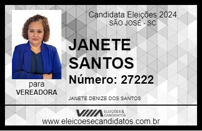 Candidato JANETE SANTOS 2024 - SÃO JOSÉ - Eleições