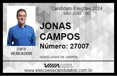 Candidato JONAS CAMPOS 2024 - SÃO JOSÉ - Eleições