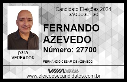 Candidato FERNANDO AZEVEDO 2024 - SÃO JOSÉ - Eleições