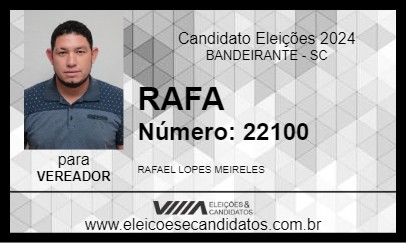 Candidato RAFA 2024 - BANDEIRANTE - Eleições