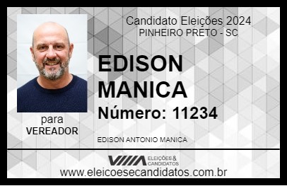 Candidato EDISON MANICA 2024 - PINHEIRO PRETO - Eleições