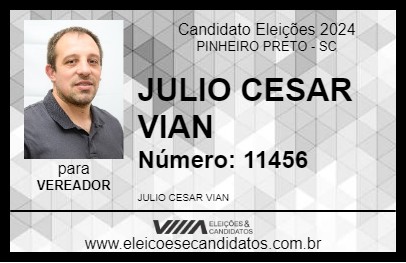 Candidato JULIO CESAR VIAN 2024 - PINHEIRO PRETO - Eleições