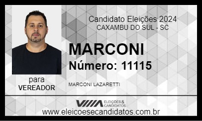 Candidato MARCONI 2024 - CAXAMBU DO SUL - Eleições