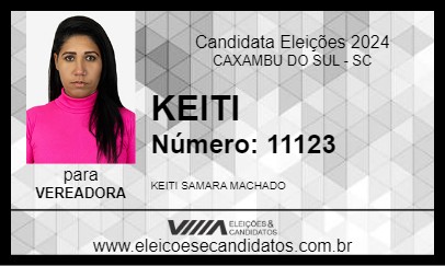 Candidato KEITI 2024 - CAXAMBU DO SUL - Eleições