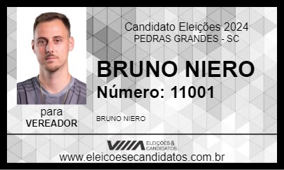 Candidato BRUNO NIERO 2024 - PEDRAS GRANDES - Eleições