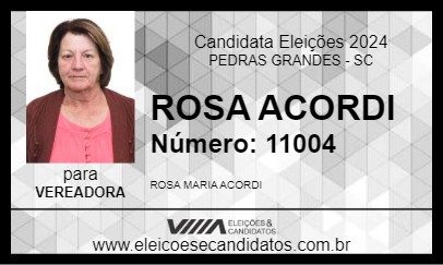 Candidato ROSA ACORDI 2024 - PEDRAS GRANDES - Eleições