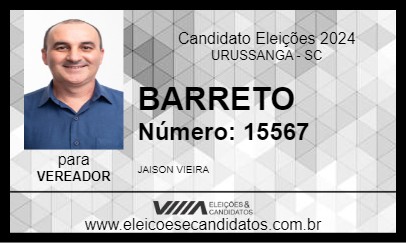 Candidato BARRETO 2024 - URUSSANGA - Eleições