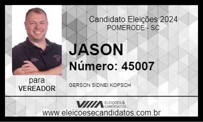 Candidato JASON 2024 - POMERODE - Eleições