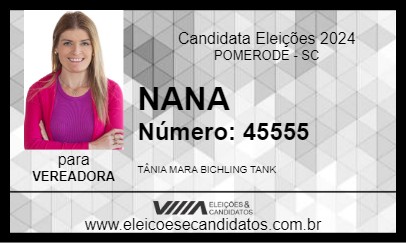 Candidato NANA 2024 - POMERODE - Eleições