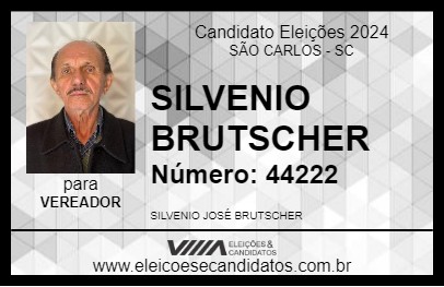 Candidato SILVENIO BRUTSCHER 2024 - SÃO CARLOS - Eleições