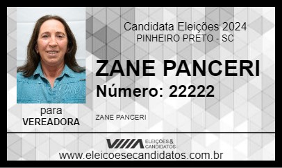 Candidato ZANE PANCERI 2024 - PINHEIRO PRETO - Eleições