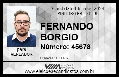 Candidato FERNANDO BORGIO 2024 - PINHEIRO PRETO - Eleições