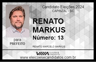 Candidato RENATO MARKUS 2024 - CAPINZAL - Eleições