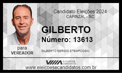 Candidato GILBERTO 2024 - CAPINZAL - Eleições