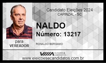 Candidato NALDO 2024 - CAPINZAL - Eleições