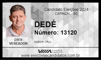 Candidato DEDÉ 2024 - CAPINZAL - Eleições