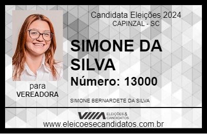 Candidato SIMONE DA SILVA 2024 - CAPINZAL - Eleições