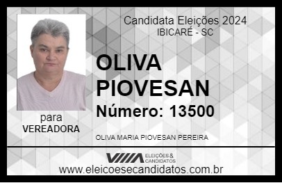 Candidato OLIVA PIOVESAN 2024 - IBICARÉ - Eleições