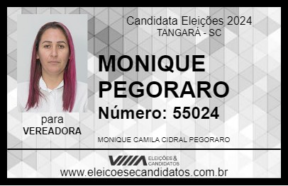 Candidato MONIQUE PEGORARO 2024 - TANGARÁ - Eleições