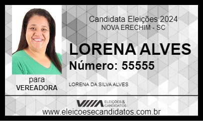 Candidato LORENA ALVES 2024 - NOVA ERECHIM - Eleições