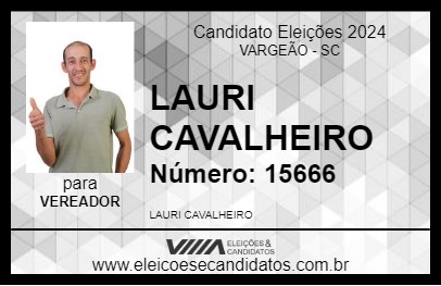 Candidato LAURI CAVALHEIRO 2024 - VARGEÃO - Eleições