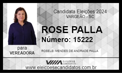 Candidato ROSE PALLA 2024 - VARGEÃO - Eleições