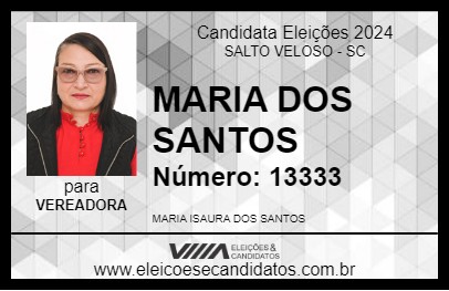 Candidato MARIA DOS  SANTOS 2024 - SALTO VELOSO - Eleições