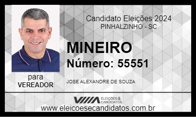 Candidato MINEIRO 2024 - PINHALZINHO - Eleições