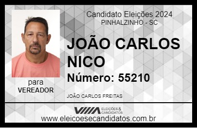 Candidato JOÃO CARLOS NICO 2024 - PINHALZINHO - Eleições