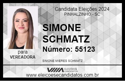 Candidato SIMONE SCHMATZ 2024 - PINHALZINHO - Eleições